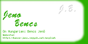 jeno bencs business card