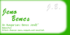 jeno bencs business card